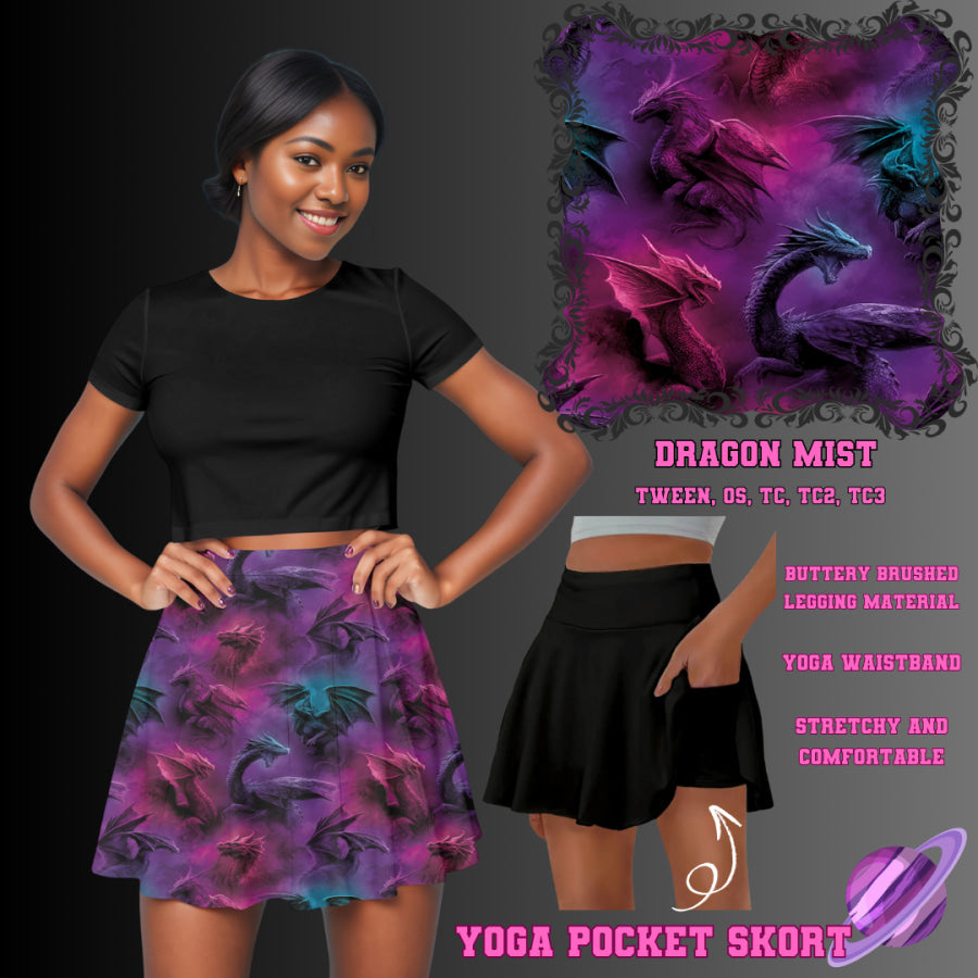Preorder Custom Yoga Skort with Pockets - Dragon Mist - Closes 23 May - ETA late Aug 2025 Skort