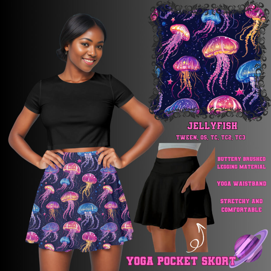 Preorder Custom Yoga Skort with Pockets - Jellyfish - Closes 23 May - ETA late Aug 2025 Skort