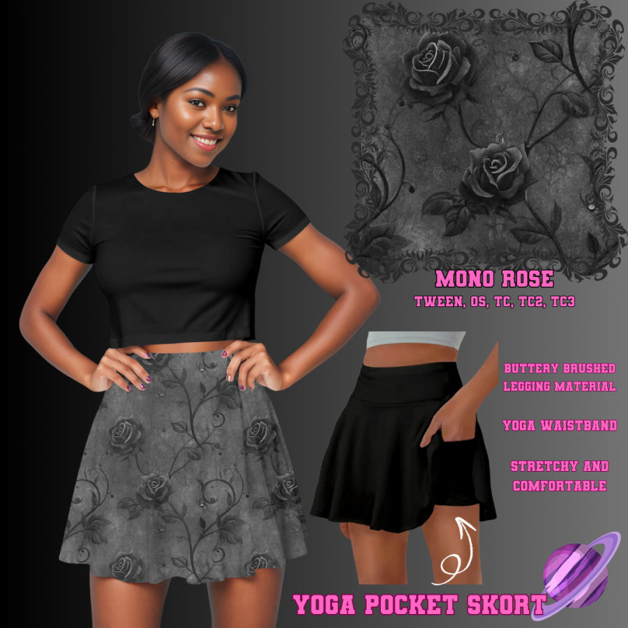Preorder Custom Yoga Skort with Pockets - Mono Rose - Closes 23 May - ETA late Aug 2025 Skort