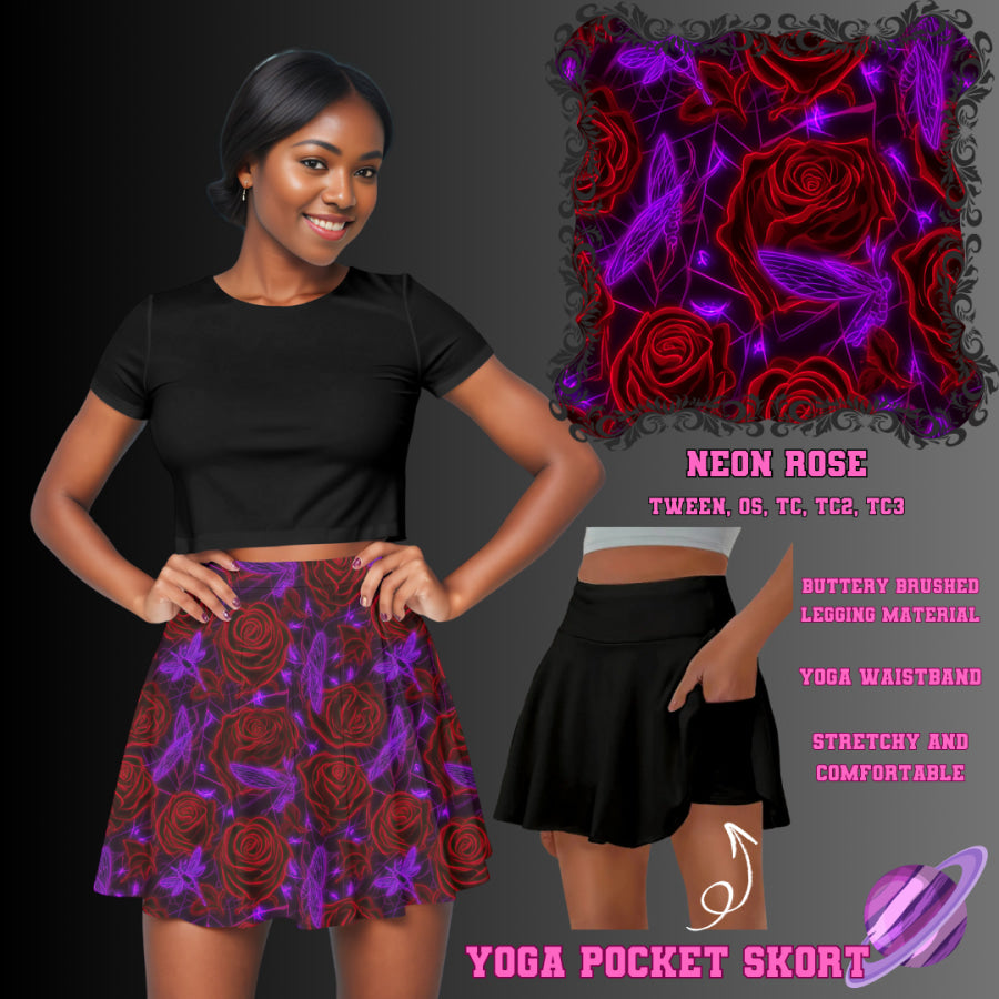 Preorder Custom Yoga Skort with Pockets - Neon Rose - Closes 23 May - ETA late Aug 2025 Skort