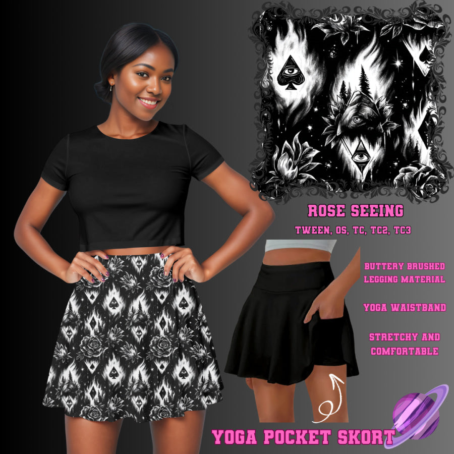 Preorder Custom Yoga Skort with Pockets - Rose Seeing - Closes 23 May - ETA late Aug 2025 Skort
