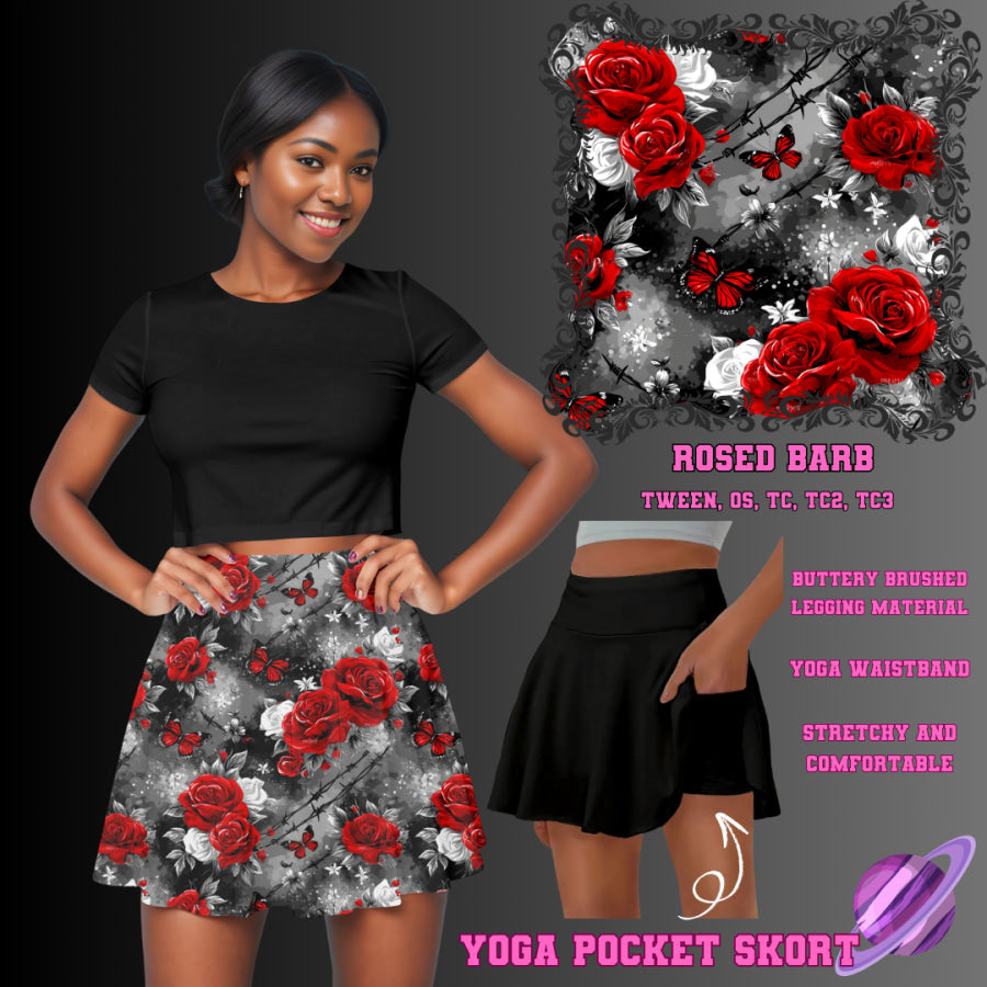 Preorder Custom Yoga Skort with Pockets - Rosed Barb - Closes 23 May - ETA late Aug 2025 Skort