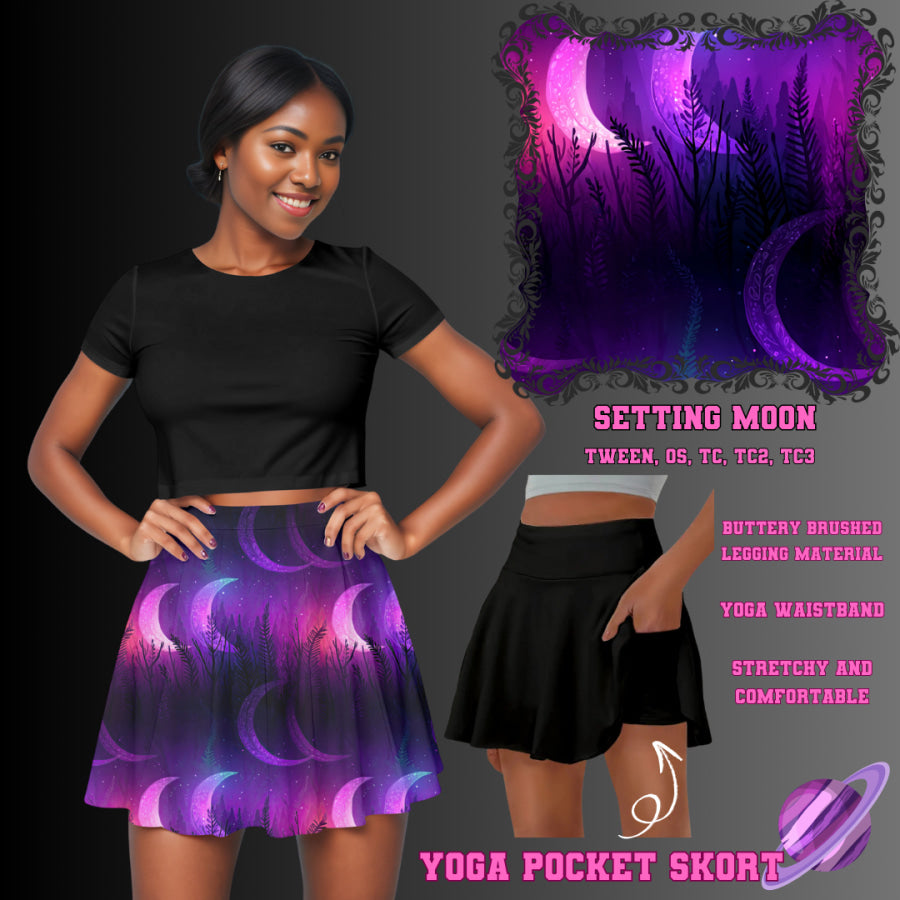 Preorder Custom Yoga Skort with Pockets - Setting Moon - Closes 23 May - ETA late Aug 2025 Skort