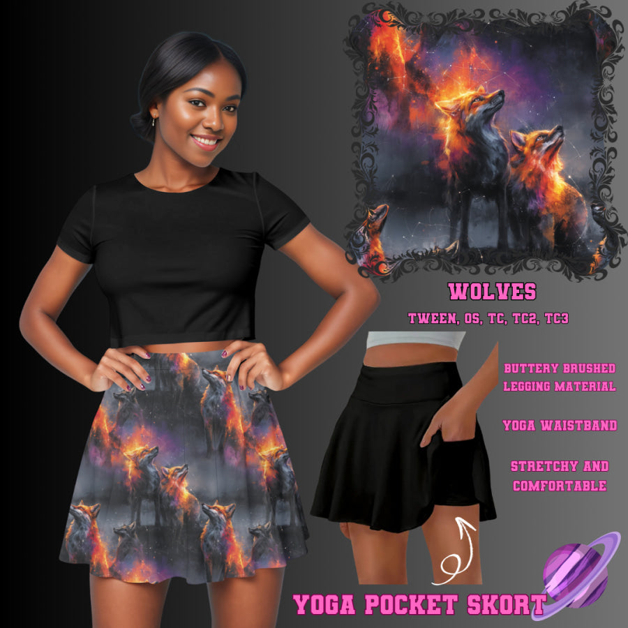 Preorder Custom Yoga Skort with Pockets - Wolves - Closes 23 May - ETA late Aug 2025 Skort