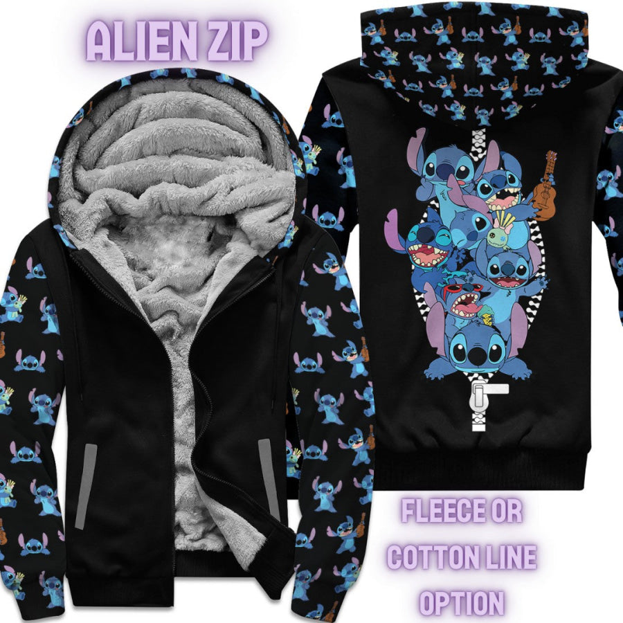 Preorder Custom Zip Hoodie Jacket - Alien Zip - Closes 1 Dec - ETA early Mar 2025 Hoodie