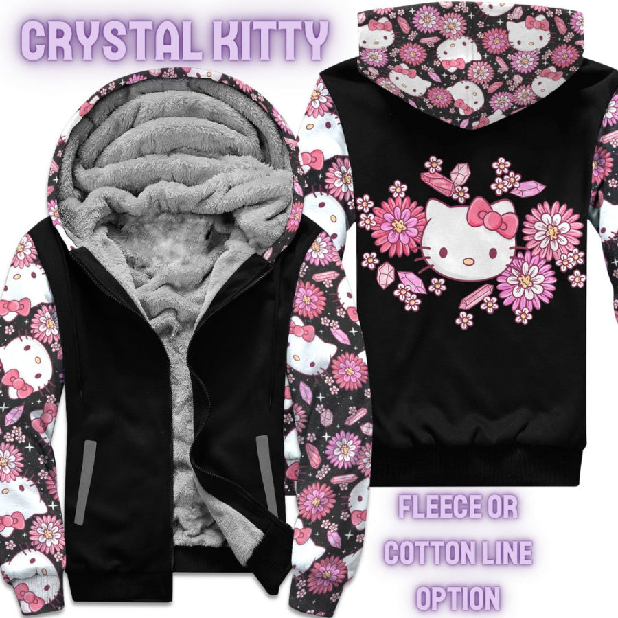 Preorder Custom Zip Hoodie Jacket - Crystal Kitty - Closes 1 Dec - ETA early Mar 2025 Hoodie