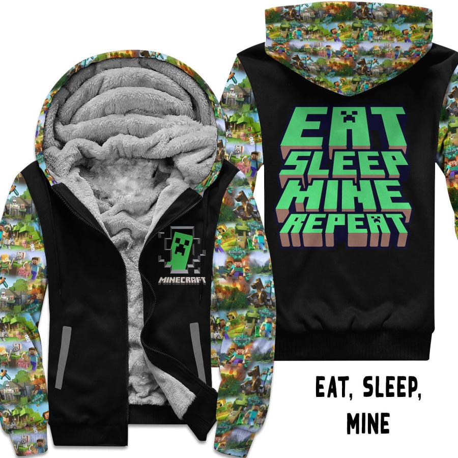 Preorder Custom Zip Hoodie Jacket - Eat Sleep Mine - Closes 1 Dec - ETA early Mar 2025 Hoodie