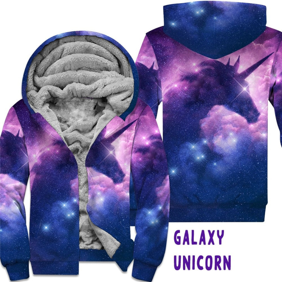 Preorder Custom Zip Hoodie Jacket - Galaxy Unicorn - Closes 1 Dec - ETA early Mar 2025 Hoodie