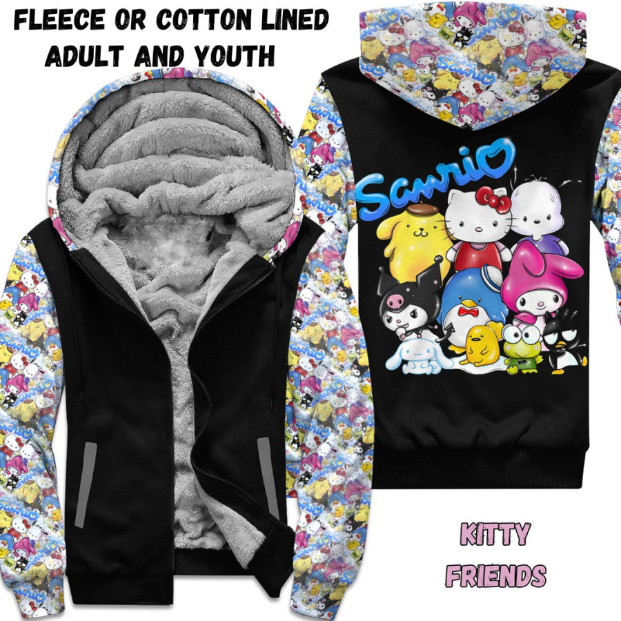 Preorder Custom Zip Hoodie Jacket - Kitty Friends - Closes 1 Dec - ETA early Mar 2025 Hoodie