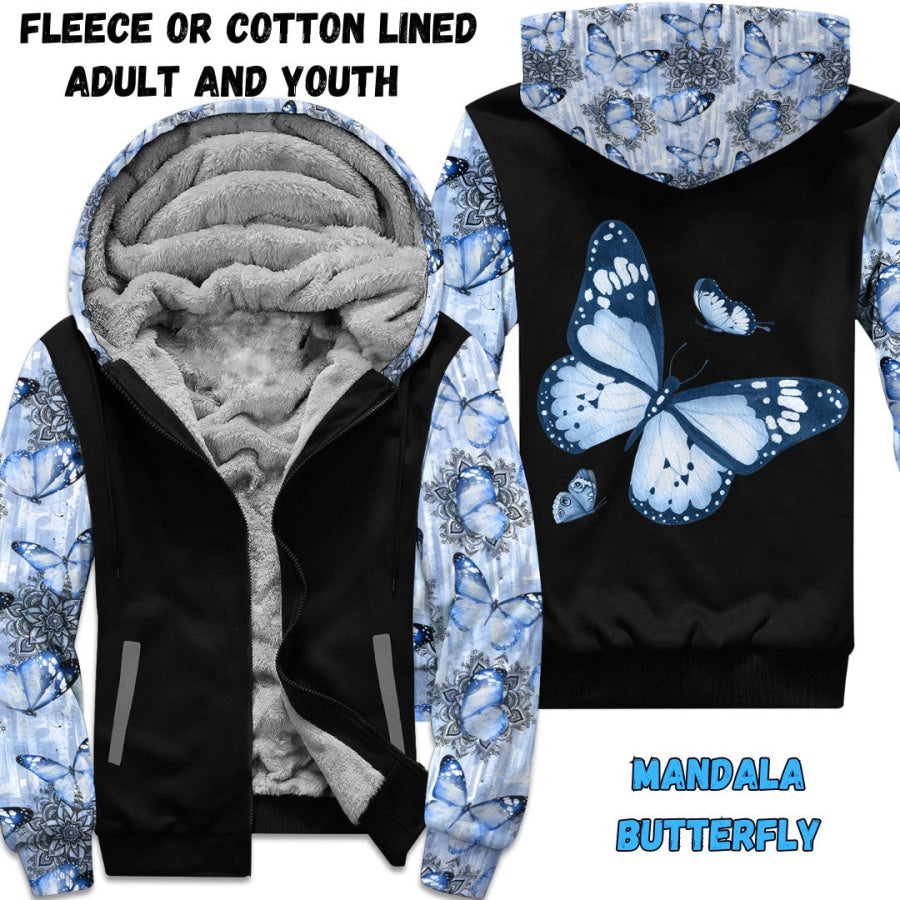 Preorder Custom Zip Hoodie Jacket - Mandala Butterfly - Closes 1 Dec - ETA early Mar 2025 Hoodie