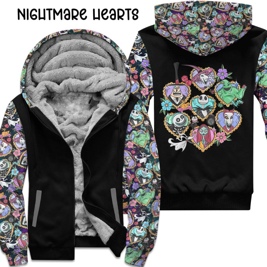 Preorder Custom Zip Hoodie Jacket - Nightmare Hearts - Closes 1 Dec - ETA early Mar 2025 Hoodie