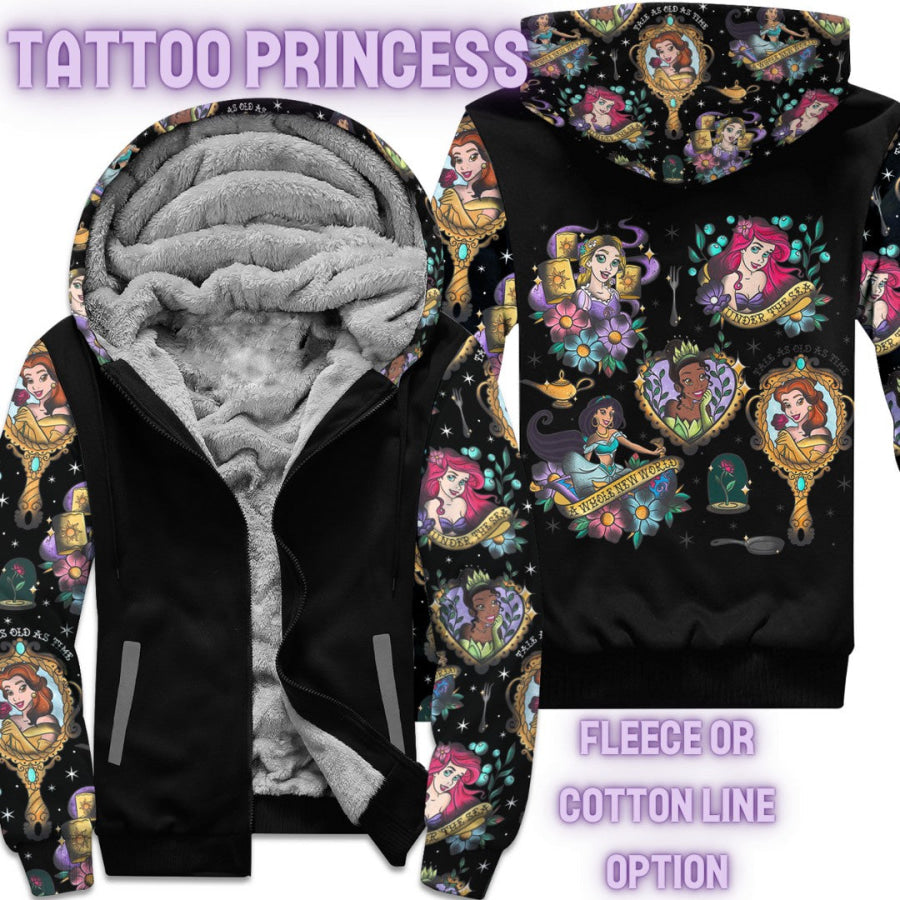 Preorder Custom Zip Hoodie Jacket - Tattoo Princess - Closes 1 Dec - ETA early Mar 2025 Hoodie