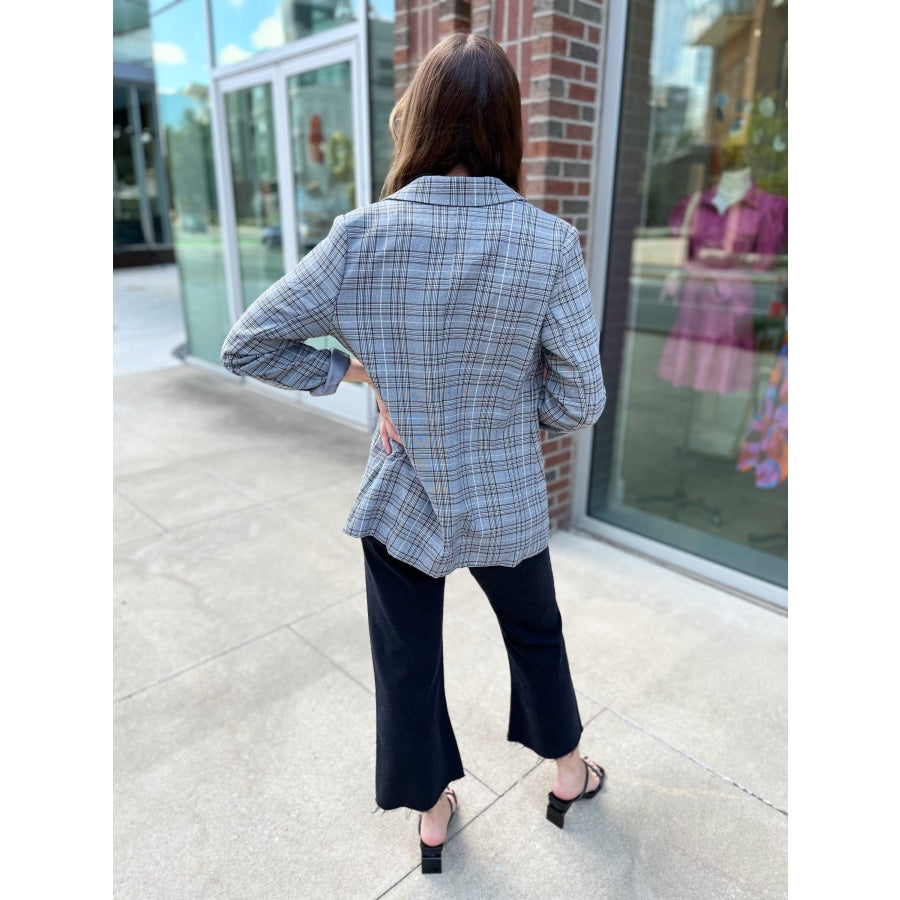 Preptastic Black Gray Plaid Blazer WS 502 Blazers