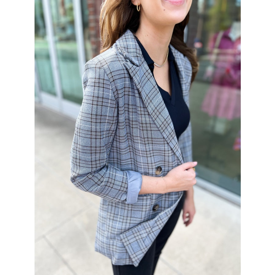 Preptastic Black Gray Plaid Blazer WS 502 Blazers