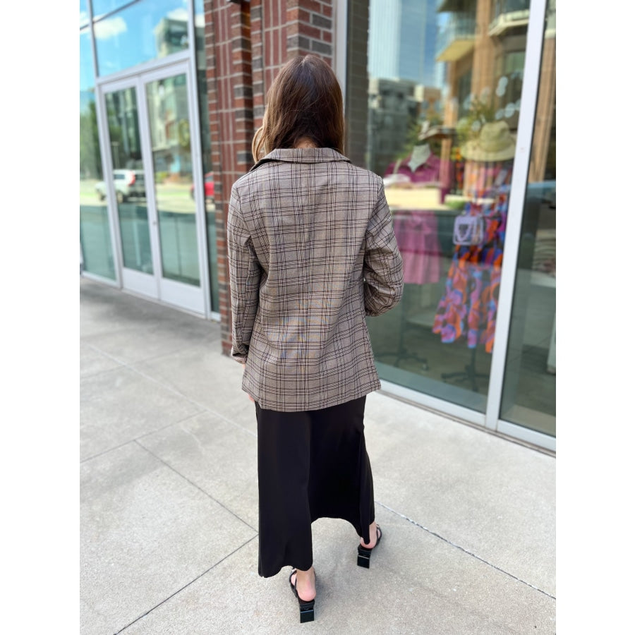 Preptastic Brown and Tan Plaid Blazer WS 502 Blazers