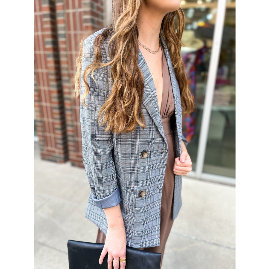 Preptastic Gray Plaid Blazer WS 502 Blazers