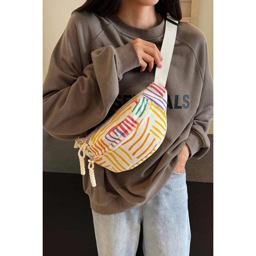 Printed Adjustable Strap Sling Bag Style A / One Size Apparel and Accessories