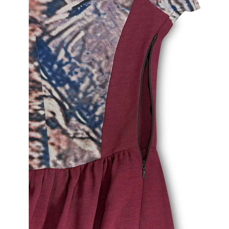 Printed Button-Front Maxi Dress Apparel and Accessories