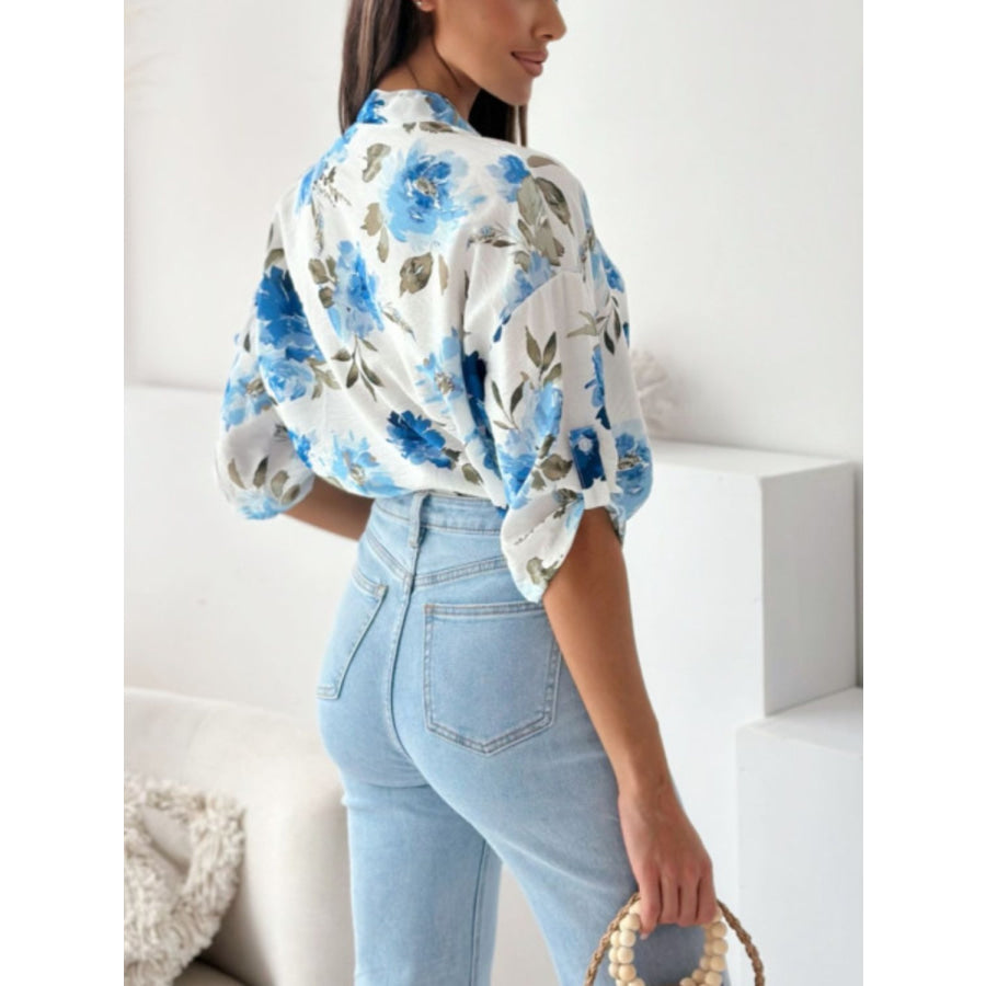 Printed Button Up Half Sleeve Shirt Apparel and Accessories