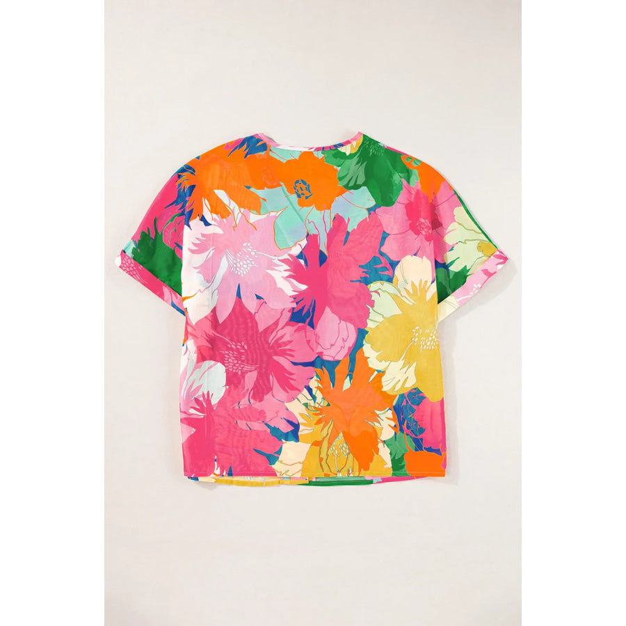 Printed Button Up Half Sleeve Shirt Apparel and Accessories