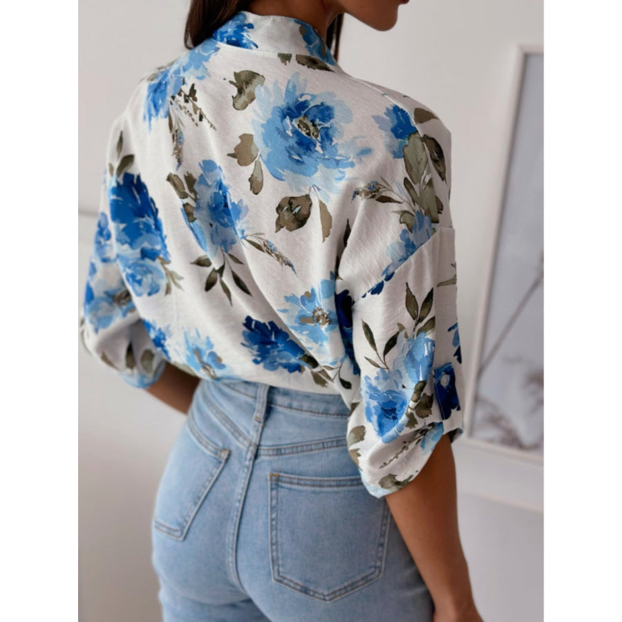 Printed Button Up Half Sleeve Shirt Apparel and Accessories