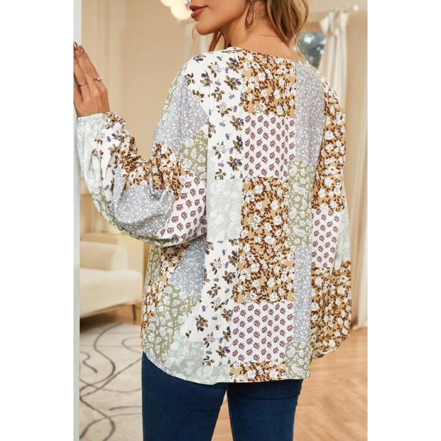 Printed Button Up Long Sleeve Shirt Apparel and Accessories