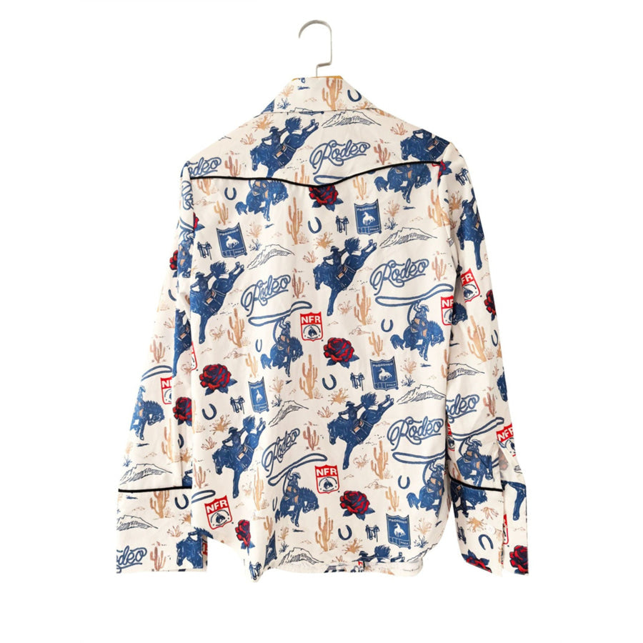 Printed Button Up Long Sleeve Shirt Apparel and Accessories