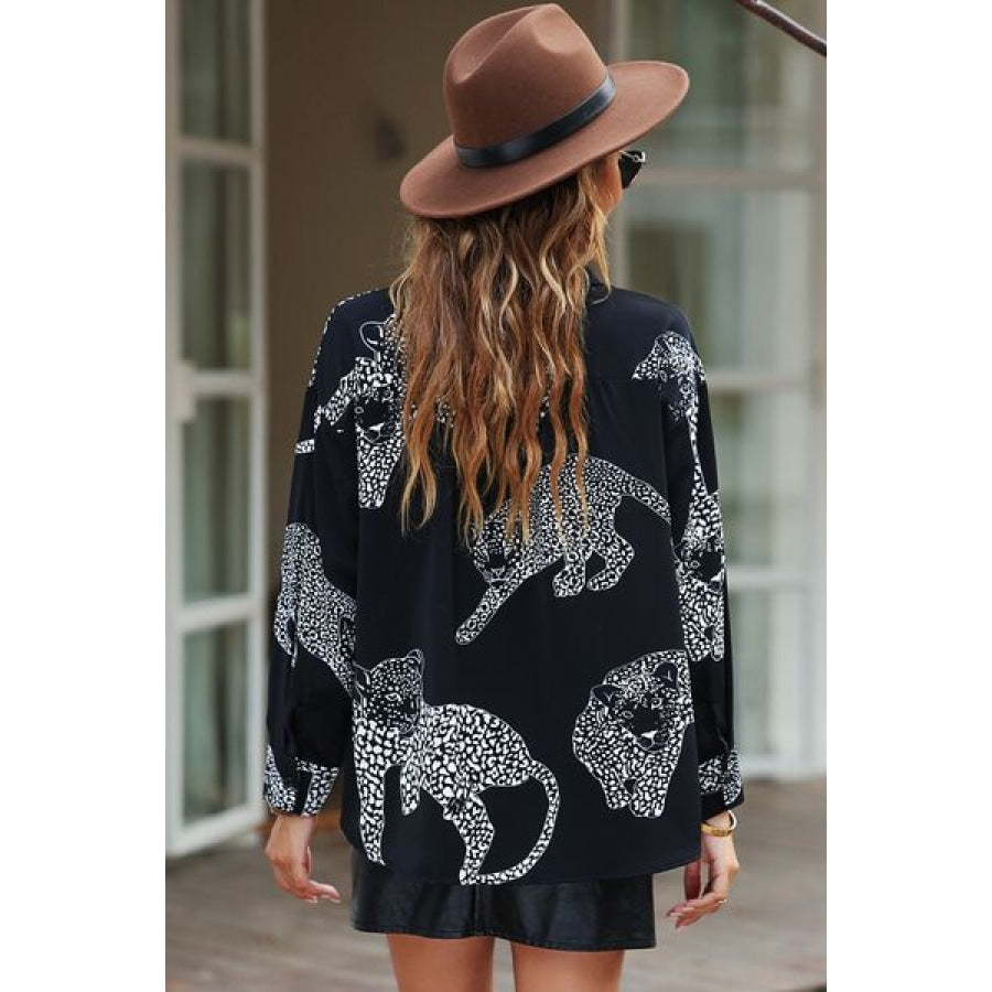 Printed Button Up Long Sleeve Shirt Clothing