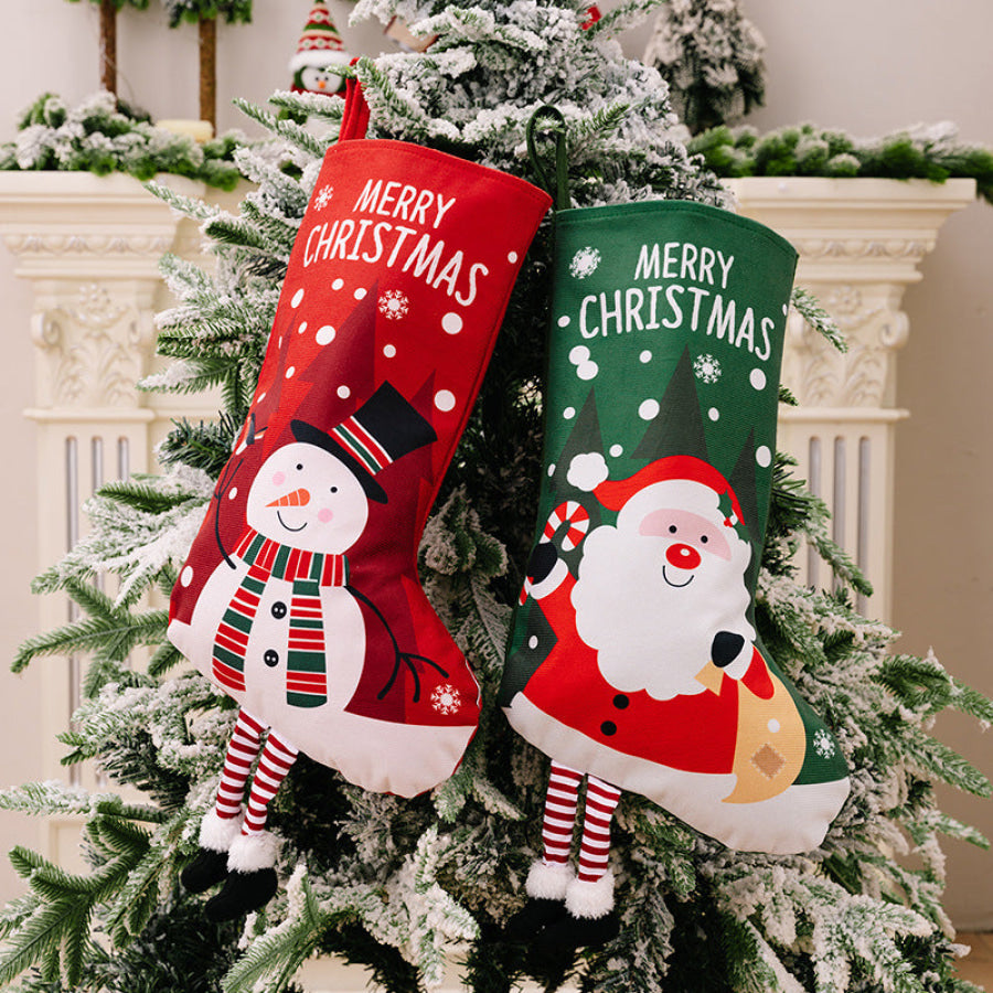 Printed Christmas Stocking Hanging Widget Apparel and Accessories