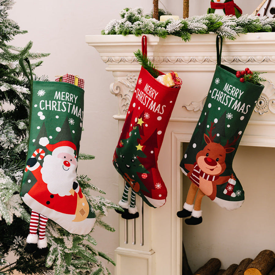 Printed Christmas Stocking Hanging Widget Apparel and Accessories