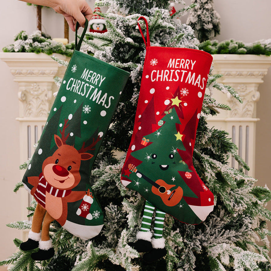 Printed Christmas Stocking Hanging Widget Apparel and Accessories