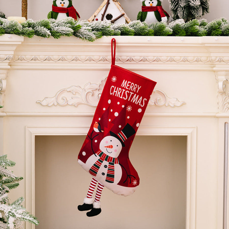 Printed Christmas Stocking Hanging Widget Style B / One Size Apparel and Accessories