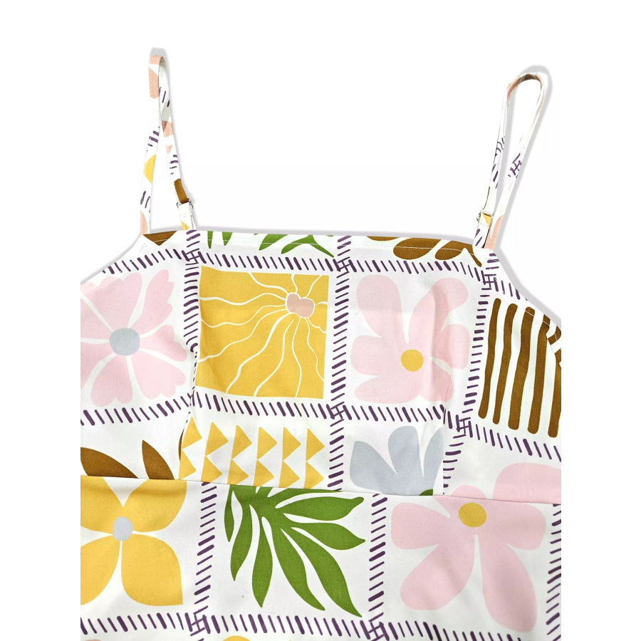 Printed Cutout Back Cami Dress Apparel and Accessories