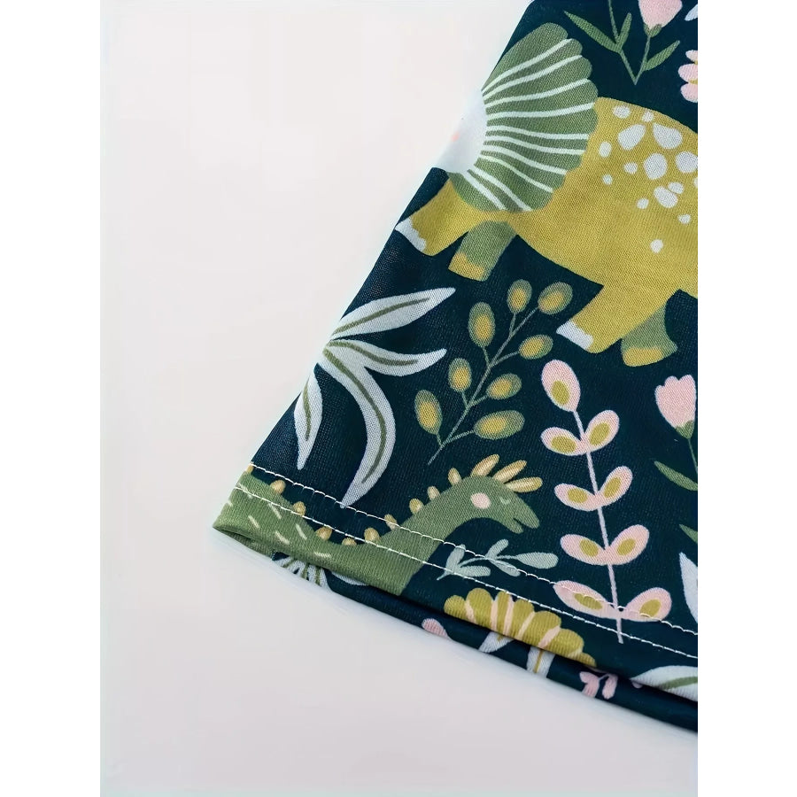 Printed Elastic Waist Skirt Apparel and Accessories