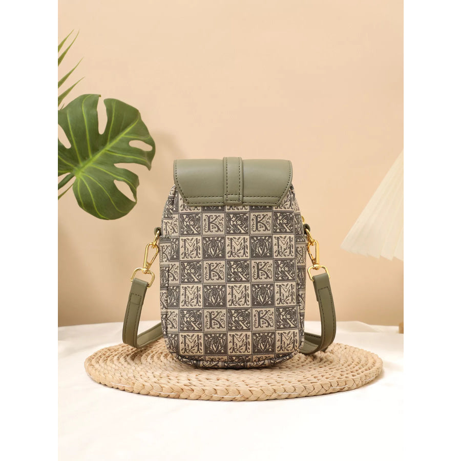 Printed Flap Crossbody Bag Matcha Green / onesize Apparel and Accessories