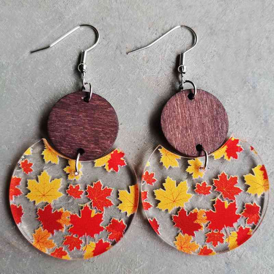 Printed Geometric Drop Earrings Clothing