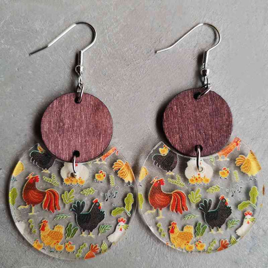 Printed Geometric Drop Earrings Clothing