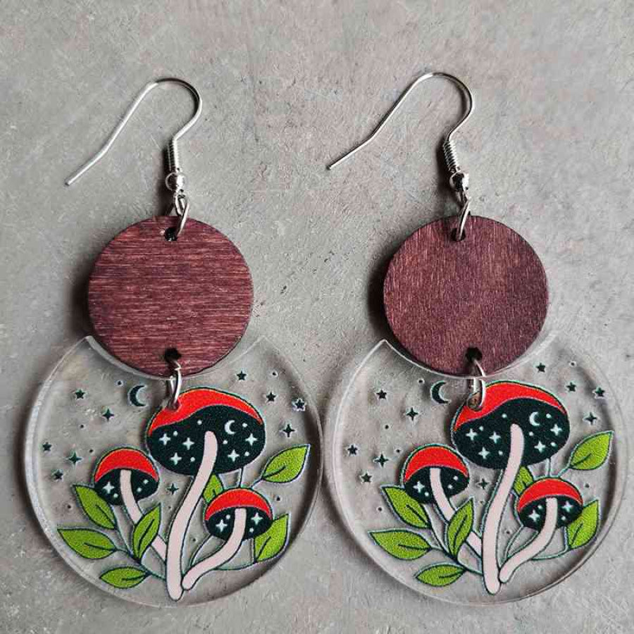 Printed Geometric Drop Earrings Clothing