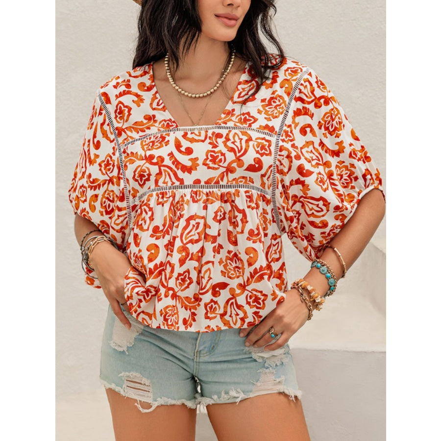 Printed Half Sleeve Blouse Apparel and Accessories