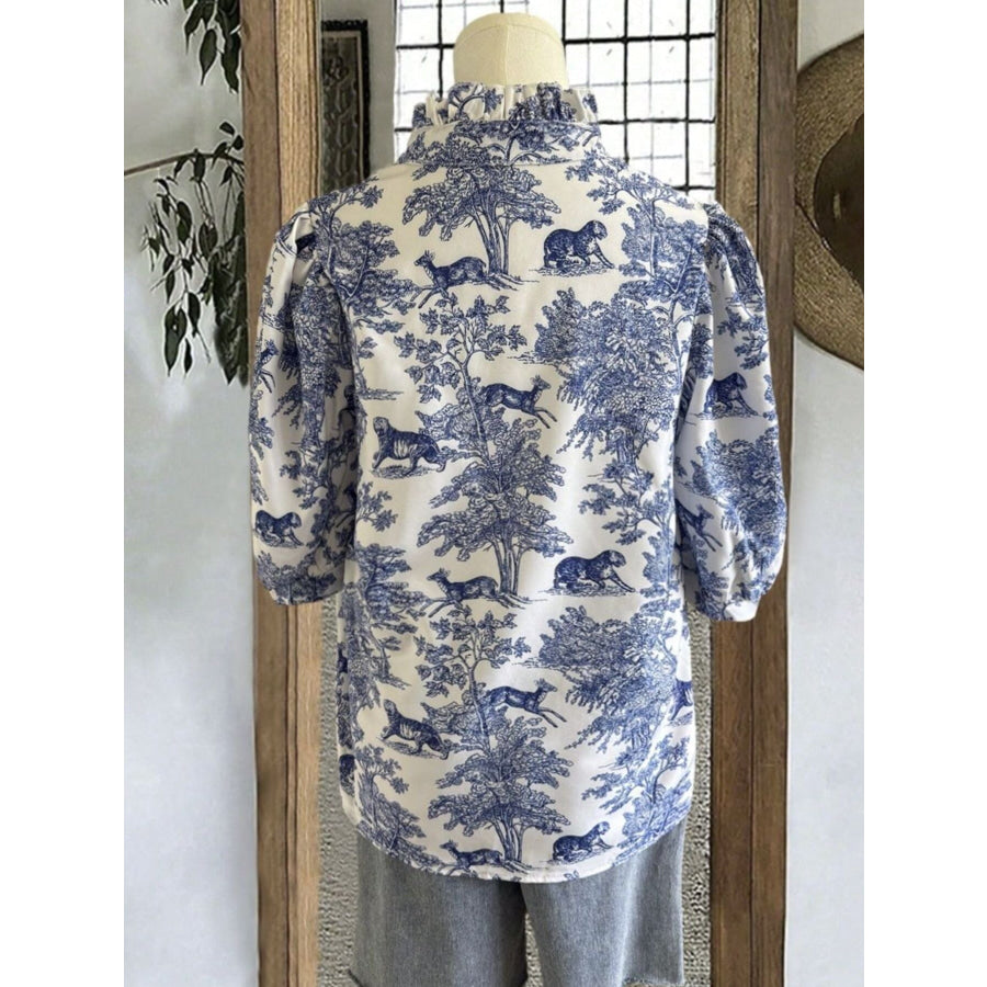 Printed Half Sleeve Blouse Apparel and Accessories