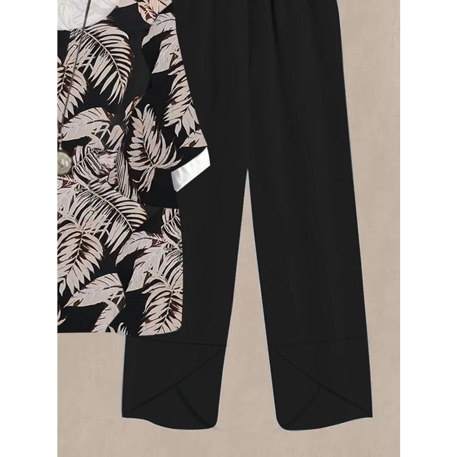 Printed Half Sleeve Top and Pants Set Apparel and Accessories