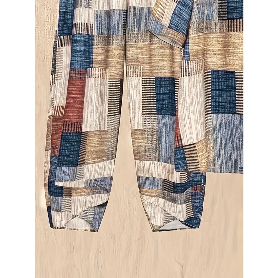 Printed Half Sleeve Top and Pants Set Apparel and Accessories