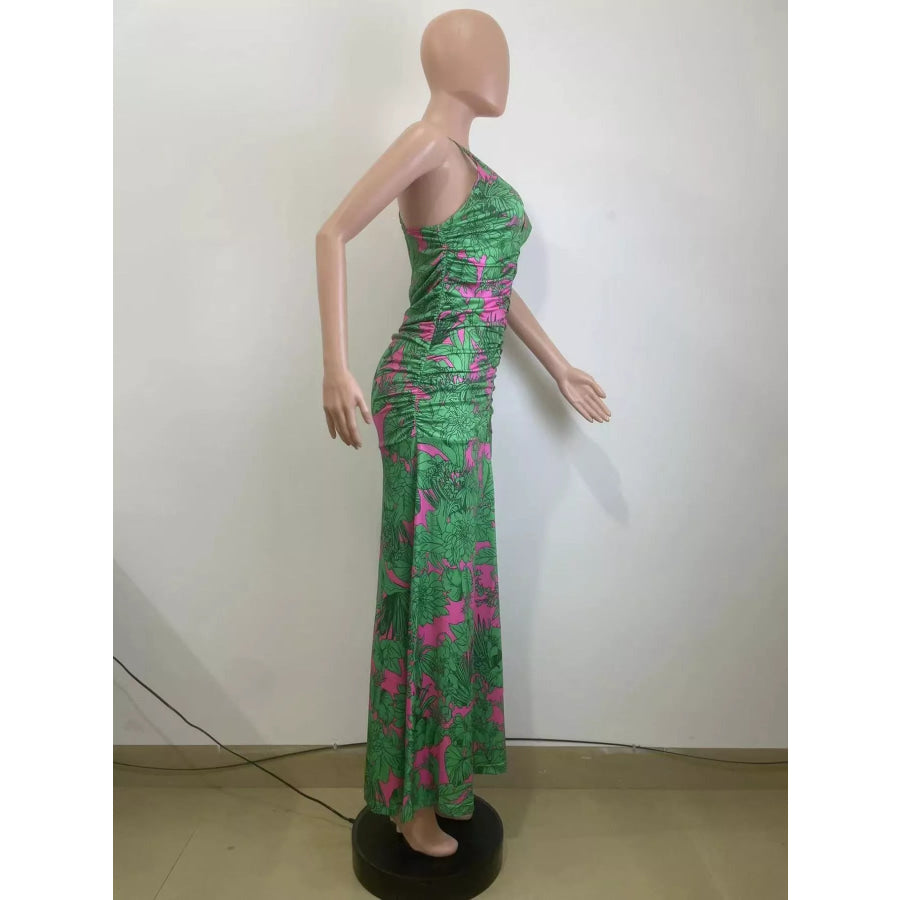 Printed Halter Neck Maxi Dress Apparel and Accessories