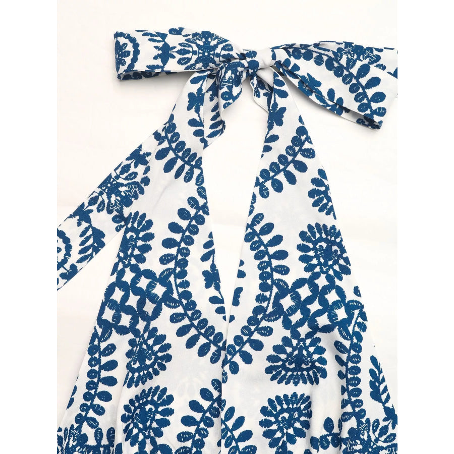 Printed Halter Neck Maxi Dress Apparel and Accessories