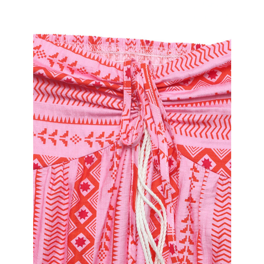 Printed Halter Neck Slit Midi Dress Apparel and Accessories