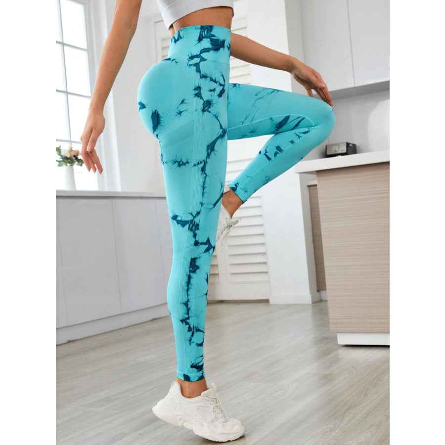 Printed High Waist Active Leggings Apparel and Accessories