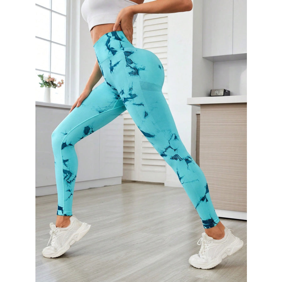 Printed High Waist Active Leggings Apparel and Accessories