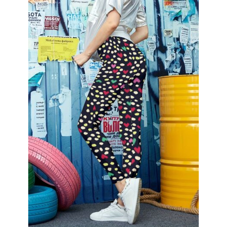 Printed High Waist Skinny Leggings Clothing