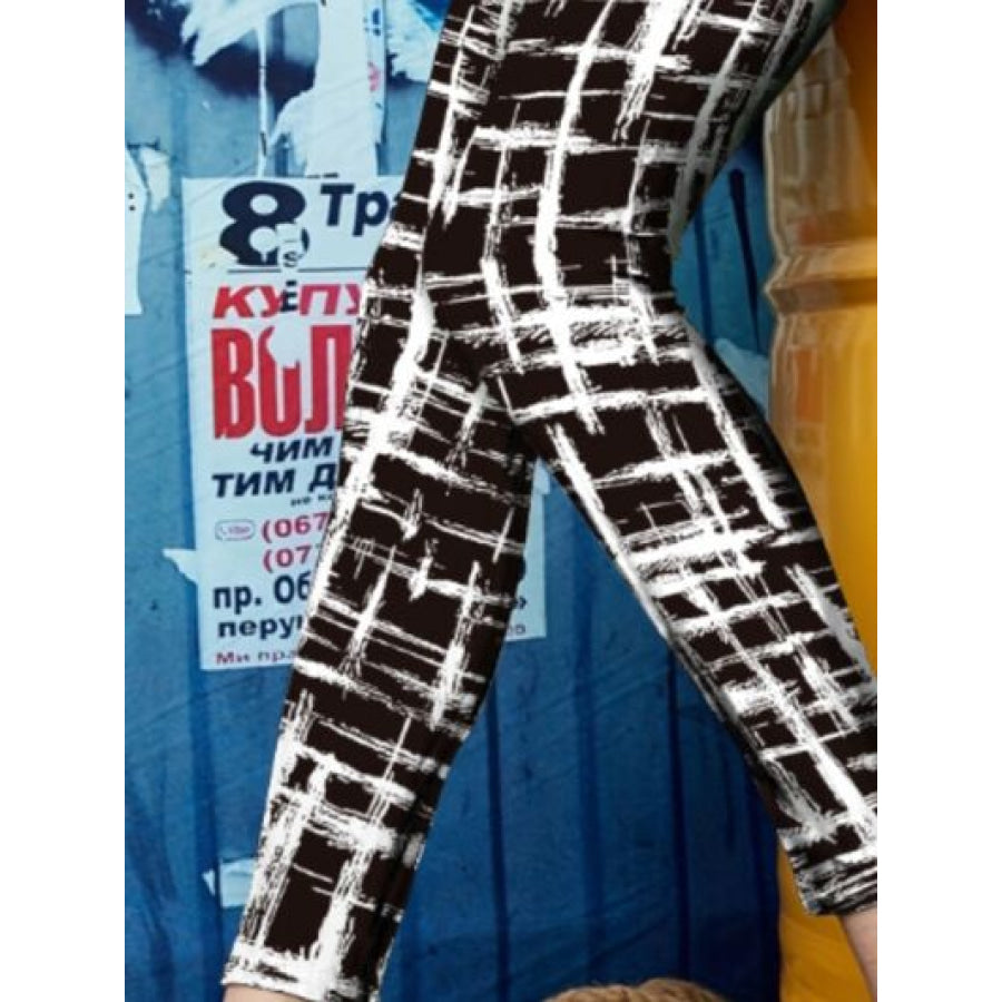 Printed High Waist Skinny Leggings Clothing