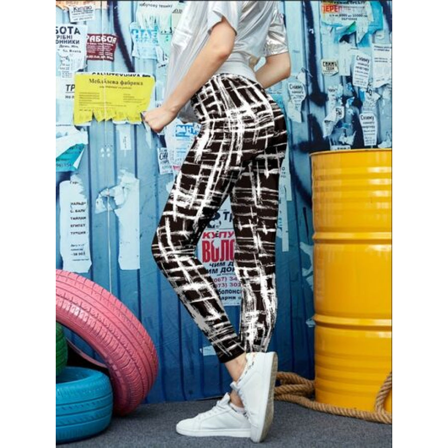 Printed High Waist Skinny Leggings Clothing